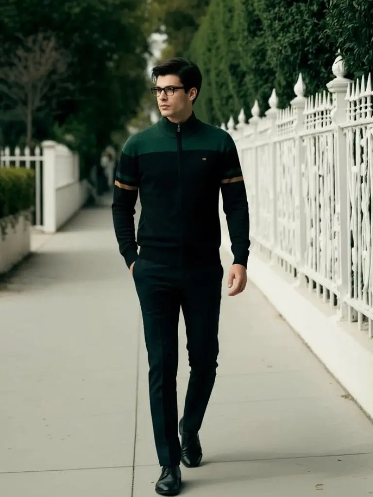 Men’s Knit Cardigan Sweater – Zipper Standing Collar Casual Everyday Knitwear SPECTER