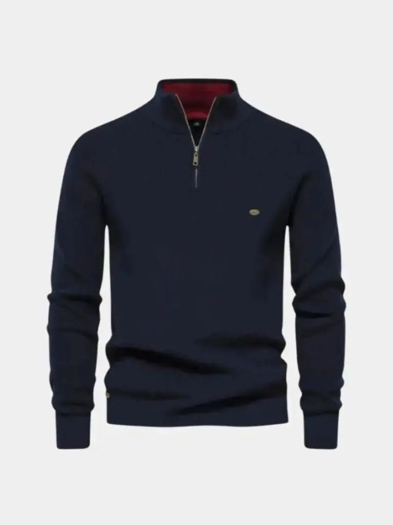 Men’s Knit Sweater – Elegant Quarter Zip Casual Everyday Knitwear SPECTER