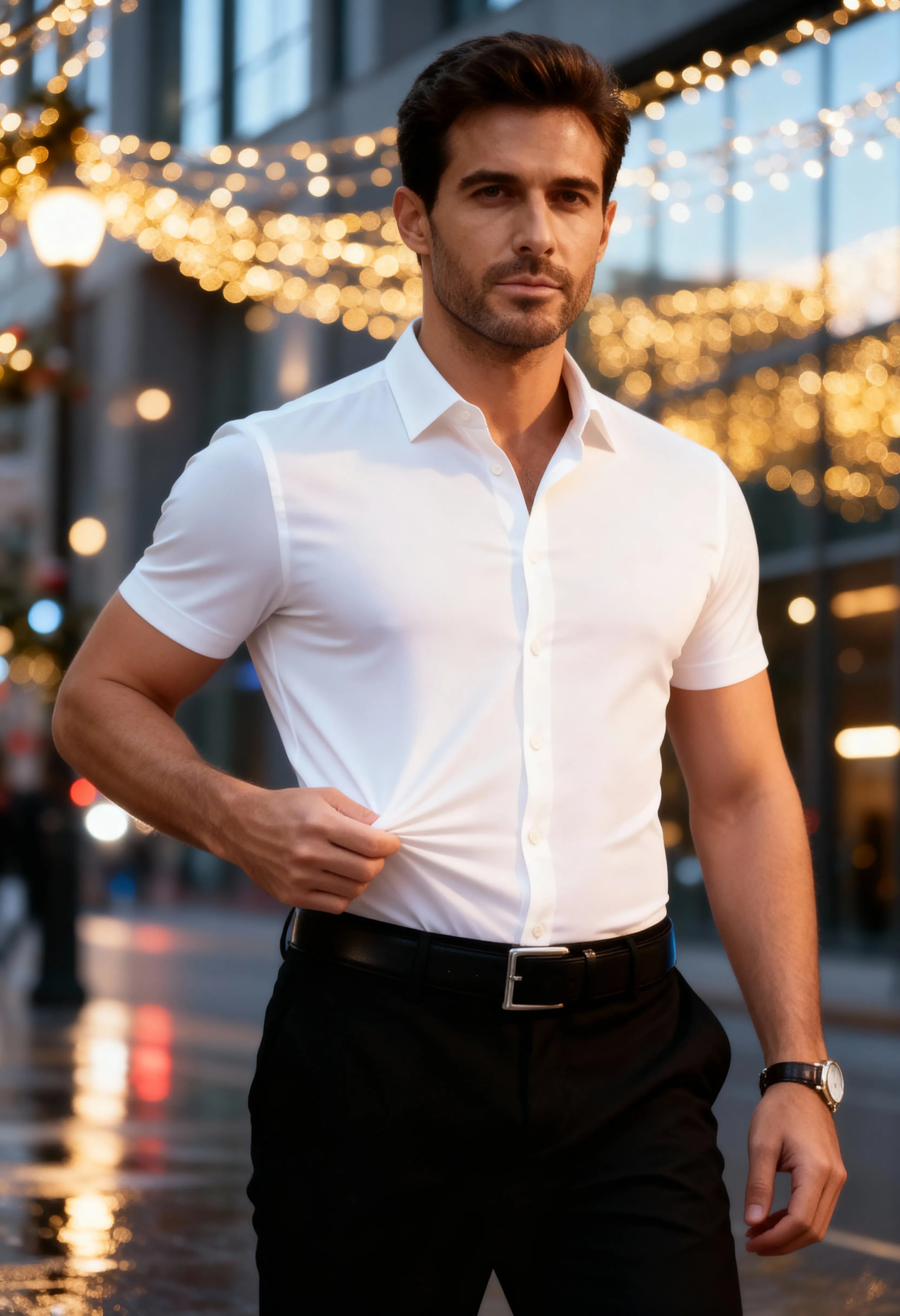 Tailored Fit Stretchy Dress Shirt